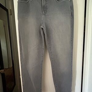 NYDJ Gray Straight Leg Jeans with Modern Slim Fit Size 12